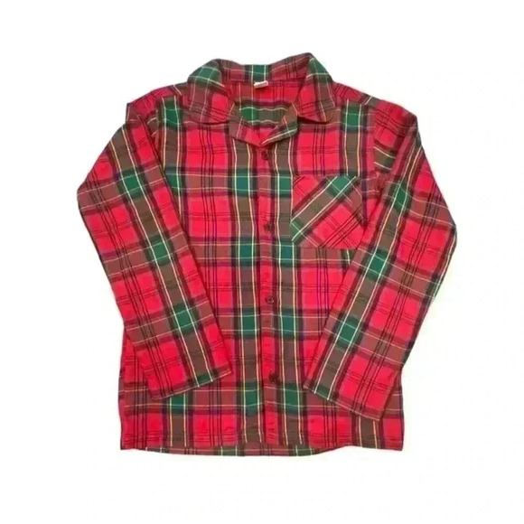 Old Navy Women's Red Tartan Pajama Top SIZE-MEDIUM - Picture 1 of 6